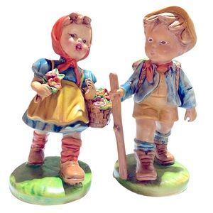 Vintage Pair of Boy and Girl Hikers